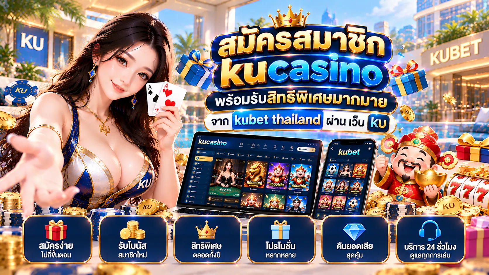 สมัครสมาชิก kucasino พร้อมรับสิทธิพิเศษมากมายจาก kubet thailand ผ่าน เว็บ ku
